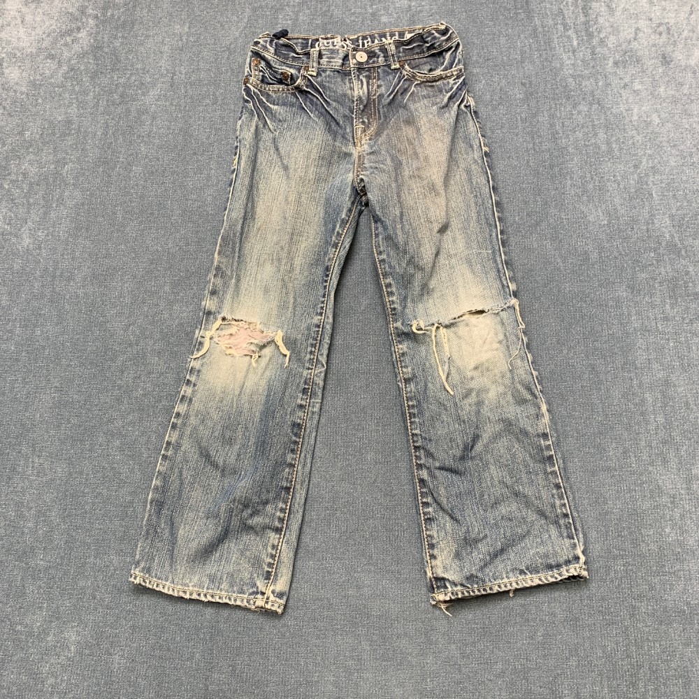 Y2K Guess Cliff Relaxed Boot Cut Jeans Womens 7 Blue Denim Distressed Light Wash